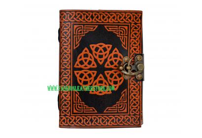 Celtic Design Shadow Leather Journal Note Book Travel Journal